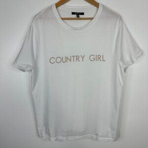Brunette The Label  Country Girl Short Sleeve Graphic T Shirt Top  Size L/XL
